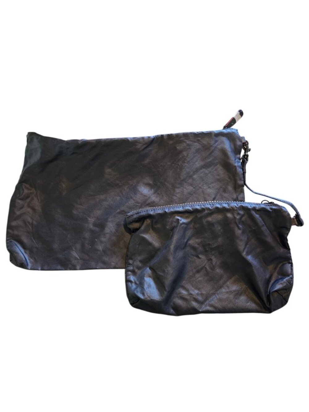 MZ Wallace Black Liquid Nylon Lightweight Luxury Travel Make-up Bag Set, S/L - Picture 4 of 4